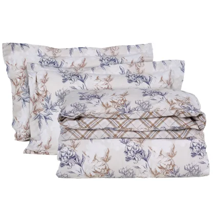 Das Home Σετ Σεντονια Μονα Με Λαστιχο Casual 5422 Blue - Taupe Blue - Taupe