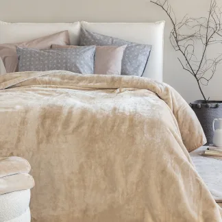 Palamaiki Κουβέρτα Βελουτέ 220x240 DREAM VELOUR/3 SANDY