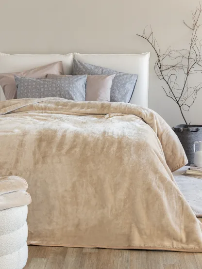 Palamaiki Κουβέρτα Βελουτέ 220x240 DREAM VELOUR/3 SANDY