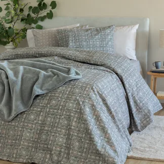 Palamaiki Σετ Σεντόνια Υπέρδιπλα Flannel Beauty 240x265 FB0228 Χωρίς Λάστιχο