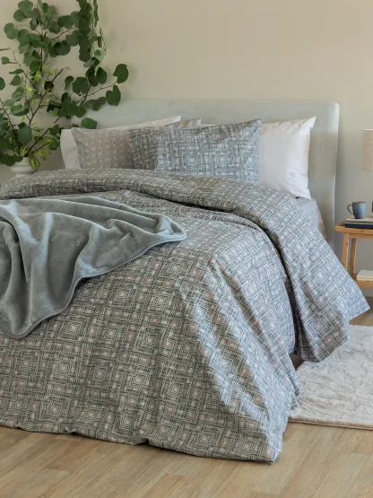 Palamaiki Σετ Σεντόνια Υπέρδιπλα Flannel Beauty 240x265 FB0228 Χωρίς Λάστιχο
