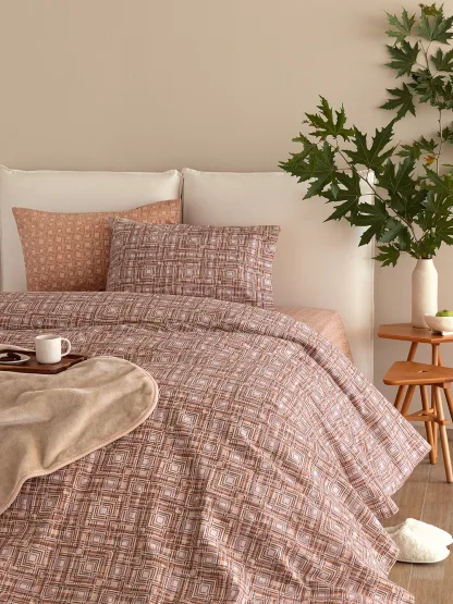 Palamaiki Σετ Σεντόνια Υπέρδιπλα Flannel Beauty 240x265 FB0229 Χωρίς Λάστιχο