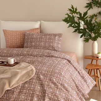 Palamaiki Σετ Σεντόνια Υπέρδιπλα Flannel Beauty 240x265 FB0229 Με Λάστιχο