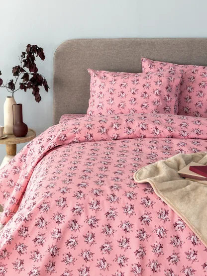 Palamaiki Σετ Σεντόνια Υπέρδιπλα Flannel Beauty 240x265 FB0231 Με Λάστιχο