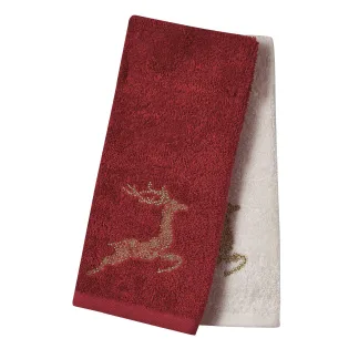Das Home Christmas Ποτηροπανα Σετ 2Τμχ 40X60 0700 Ivory - Red Ivory - Red