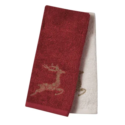 Das Home Christmas Ποτηροπανα Σετ 2Τμχ 40X60 0700 Ivory - Red Ivory - Red
