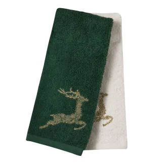 Das Home Christmas Ποτηροπανα Σετ 2Τμχ 40X60 0701 Green - Ivory Green - Ivory