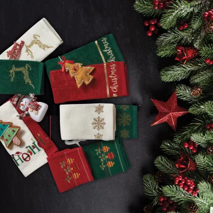 Das Home Christmas Ποτηροπανα Σετ 2Τμχ 40X60 0701 Green - Ivory Green - Ivory