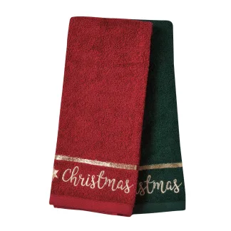 Das Home Christmas Ποτηροπανα Σετ 2Τμχ 40X60 0702 Green - Red Green - Red