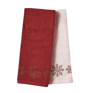 Das Home Christmas Ποτηροπανα Σετ 2Τμχ 40X60 0704 Ivory - Red Ivory - Red