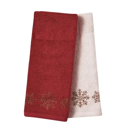 Das Home Christmas Ποτηροπανα Σετ 2Τμχ 40X60 0704 Ivory - Red Ivory - Red
