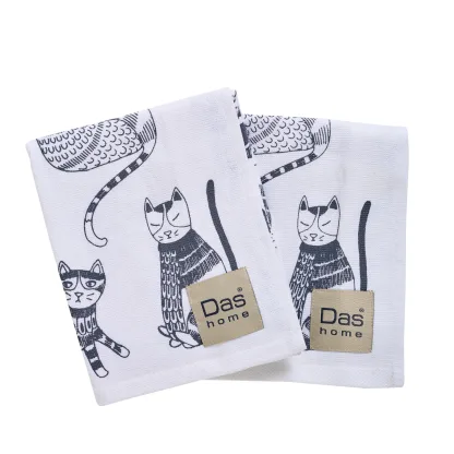 Das Home Σετ Ποτηροπανα 2Τμχ 40Χ60 0735 Grey - White Grey - White