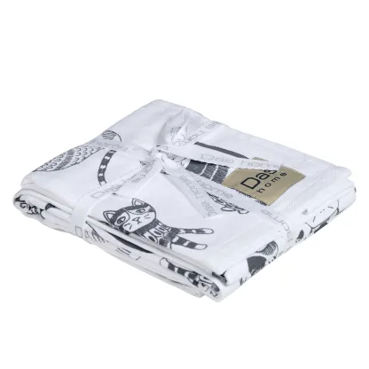 Das Home Σετ Ποτηροπανα 2Τμχ 40Χ60 0735 Grey - White Grey - White