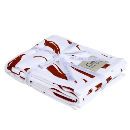 Das Home Σετ Ποτηροπανα 2Τμχ 40Χ60 0736 Bordeaux - White Bordeaux - White