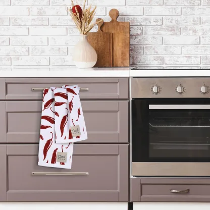 Das Home Σετ Ποτηροπανα 2Τμχ 40Χ60 0736 Bordeaux - White Bordeaux - White