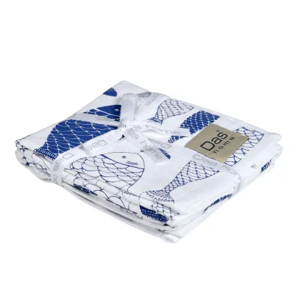 Das Home Σετ Ποτηροπανα 2Τμχ 40Χ60 0737 Blue - White Blue - White