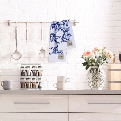 Das Home Σετ Ποτηροπανα 2Τμχ 40Χ60 0738 Blue - White Blue - White