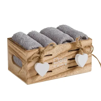 Das Home Σετ Πετσετες 4Τεμαχιων Soft 4005 Grey Grey