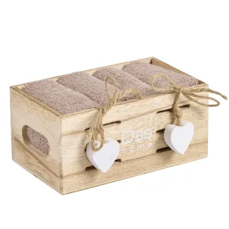 Das Home Σετ Πετσετες 4Τεμαχιων Soft 4008 Taupe Taupe