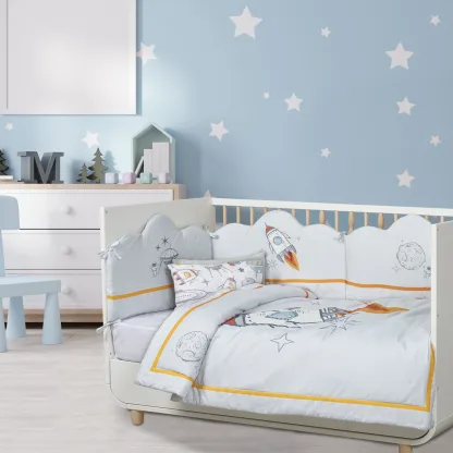 Das Baby Παντα Κουνιας Fun Digital Print 4877 Γκρι - Κιτρινο - Μπλε Γκρι - Κιτρινο - Μπλε