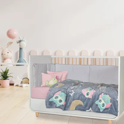 Das Baby Κουβερτα Fleece 80X110 Relax 4864 Γκρι - Κιτρινο - Ροζ Γκρι - Κιτρινο - Ροζ