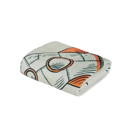 Das Baby Κουβερτα Fleece 80X110 Baby Fun 4912 Blue - Grey - Orange Blue - Grey - Orange