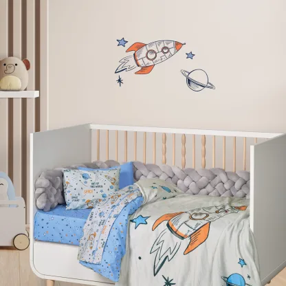 Das Baby Κουβερτα Fleece 80X110 Baby Fun 4912 Blue - Grey - Orange Blue - Grey - Orange