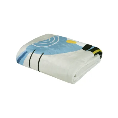 Das Baby Κουβερτα Fleece 80X110 Baby Fun 4914 Blue - Grey - Mint Blue - Grey - Mint