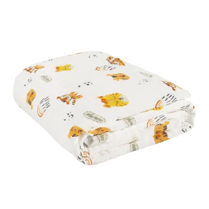 Das Baby Κουβερτα-Μουσελινα 105X150 Relax 6622 Λευκο - Πορτοκαλι Λευκο - Πορτοκαλι
