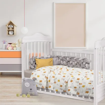 Das Baby Κουβερτα-Μουσελινα 105X150 Relax 6622 Λευκο - Πορτοκαλι Λευκο - Πορτοκαλι