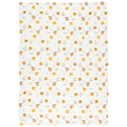 Das Baby Κουβερτα-Μουσελινα 105X150 Relax 6622 Λευκο - Πορτοκαλι Λευκο - Πορτοκαλι