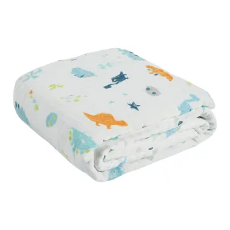 Das Baby Κουβερτα-Μουσελινα 105X150 Relax 6623 Λευκο - Μπλε - Πορτοκαλι Λευκο - Μπλε - Πορτοκαλι