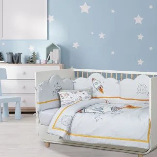 Das Baby Κουβερλι Fun 4877 Γκρι - Κιτρινο - Μπλε Γκρι - Κιτρινο - Μπλε