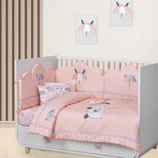 Das Baby Κουβερλι Fun 4878 Γκρι - Λευκο - Ροζ Γκρι - Λευκο - Ροζ