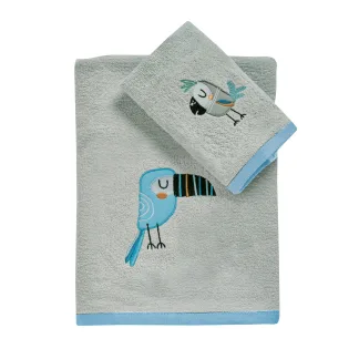 Das Baby Σετ Πετσετες 2 Τεμαχιων Κεντητες Fun 4914 Blue - Grey Blue - Grey