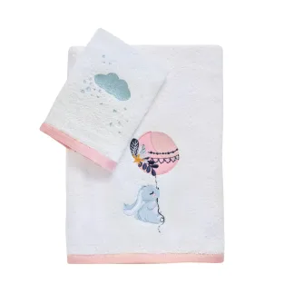 Das Baby Σετ Πετσετες 2 Τεμαχιων Κεντητες Fun 4915 Pink - White Pink - White