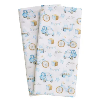 Das Baby Σετ Σεντονια Λικνου Fun 4918 Blue - Ochre - White Blue - Ochre - White