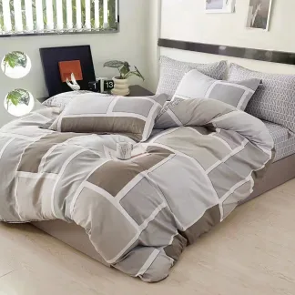 Σετ κουβερλί υπέρδιπλο Art 12601 Luigi 220x240 Γκρι,Μπεζ   Beauty Home