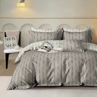 Σετ κουβερλί υπέρδιπλο Art 12614 Byrd 220x240 Γκρι,Μπεζ   Beauty Home