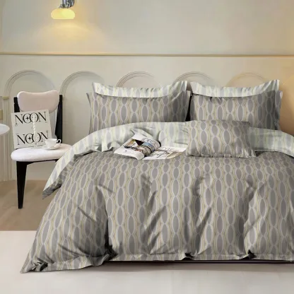 Σετ κουβερλί υπέρδιπλο Art 12614 Byrd 220x240 Γκρι,Μπεζ   Beauty Home