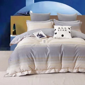 Σετ κουβερλί υπέρδιπλο Art 12618 Bach 220x240 Γκρι,Μπεζ   Beauty Home