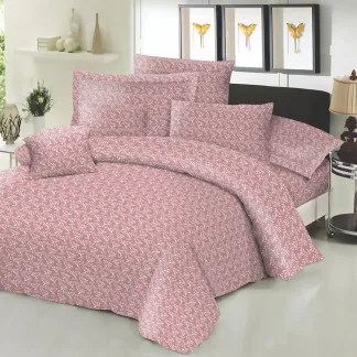 Σεντόνι ΚΟΜΒΟΣ Cotton Line NEW Printed Fern Rotten Apple Διπλό με λάστιχο 150x200+22
