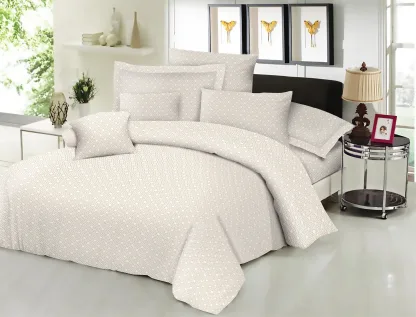 Σεντόνι ΚΟΜΒΟΣ Cotton Line NEW Printed Maze Beige Διπλό με λάστιχο 150x200+22