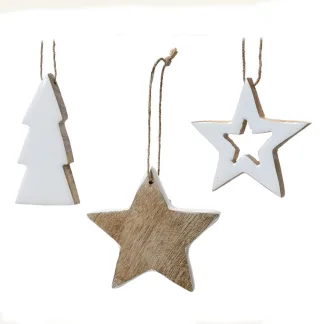 Ξύλινα Κρεαμαστά Στοιχεία Με Σμάλτο 8 cm   Beauty Home