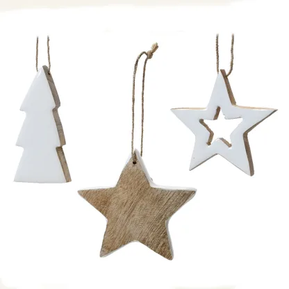 Ξύλινα Κρεαμαστά Στοιχεία Με Σμάλτο 8 cm   Beauty Home