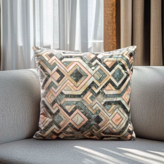 Μαξιλαροθηκη Βελουδο Marble Luxury