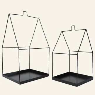 ΜΕΤΑΛΛΙΚΟ ΣΠΙΤΙ ΣΕΤ 2 ΤΜΧ 20 x 20 x 38 cm , 25 x 25 x 49   Beauty Home