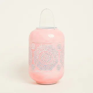 ΦΑΝΑΡΙ ΜΕΤΑΛΙΚΟ ΡΟΖ 30 x 20 cm   Beauty Home