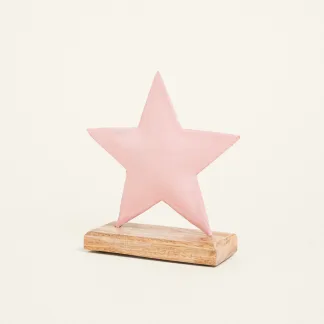 ΜΕΛΛΙΚΟ ΑΣΤΕΡΙ ΜΕ ΒΑΣΗ 15 x 16 CM ΡΟΖ   Beauty Home