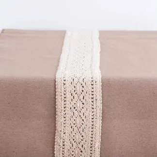 ΡΑΝΝΕΡ ΥΦΑΣΜΑ ΚΑΙ ΔΑΝΤΕΛΑ 45CM  Γαλάζιο Beauty Home